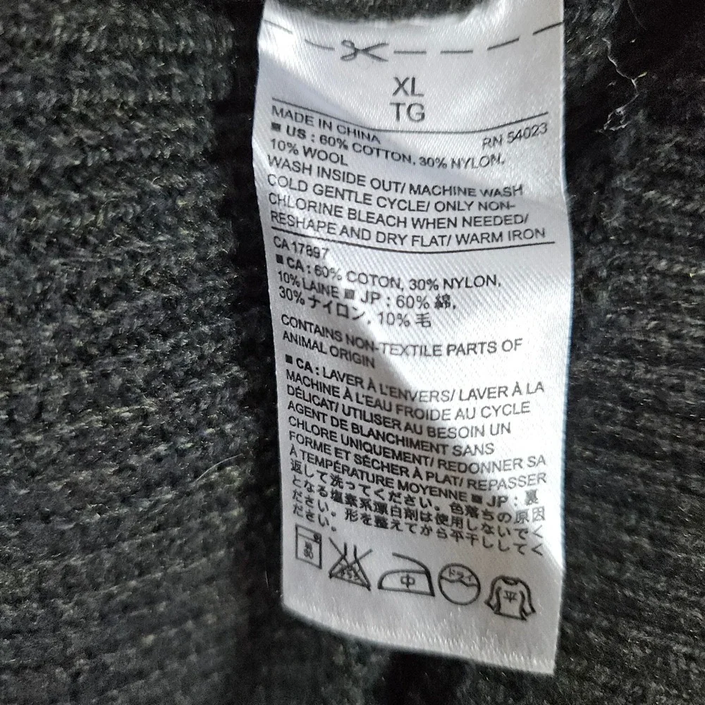 Banana Republic Men's Green Pullover Sweater‎ Size XL Cotton/Nylon/Wool Winter